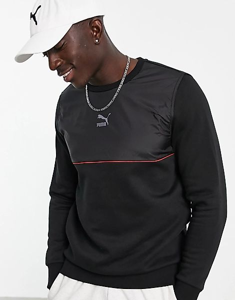 Puma – CLSX – Sweatshirt in Schwarz und Rot günstig online kaufen