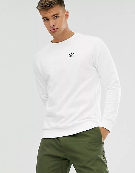 adidas Originals – Weißes Sweatshirt mit kleinem Logo günstig online kaufen