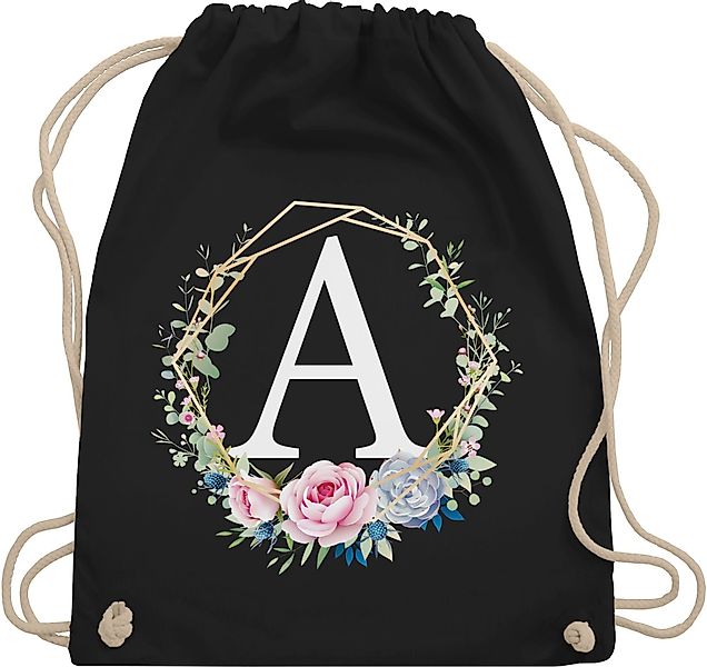 Shirtracer Turnbeutel Blumenkranz Mit Buchstabe A, günstig online kaufen
