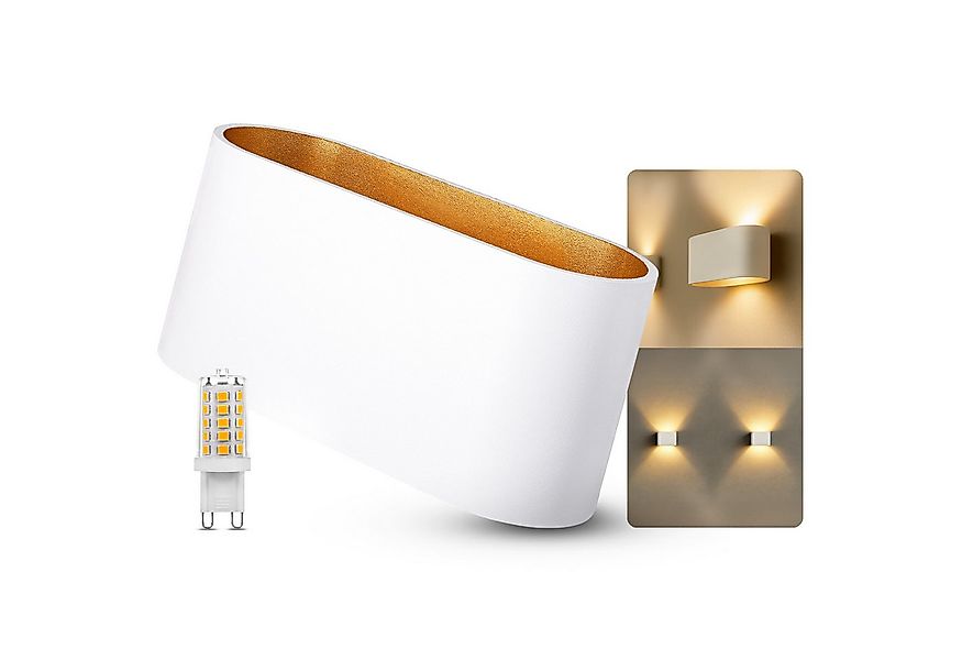 SSC-LUXon LED Wandleuchte JOBERO Wandleuchte weiß Up & Down mit LED 3W G9 L günstig online kaufen