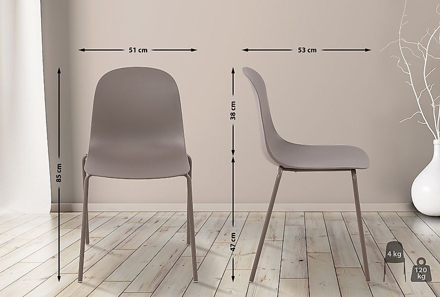 CLP Esszimmerstuhl Hardin (2er Set), stapelbar, günstig online kaufen