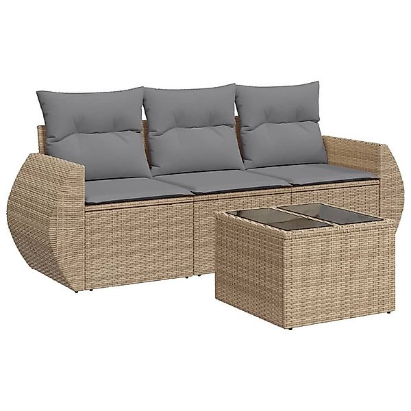 vidaXL Gartenlounge-Set 4-tlg. Garten-Sofagarnitur mit Kissen günstig online kaufen