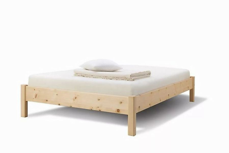 Natur24 Bett Doppelbett Ginevra 180x200cm in Fichte Weiß lackiert ohne Kopf günstig online kaufen