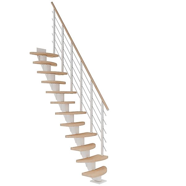 Dolle Mittelholmtreppe Berlin Eiche Weiß GH bis 270 cm Variabel 64 cm FSC günstig online kaufen