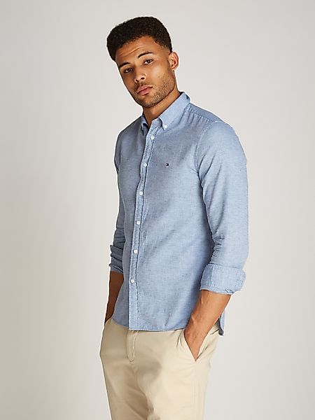 Tommy Hilfiger Langarmhemd BRUSHED LINEN SOLID günstig online kaufen