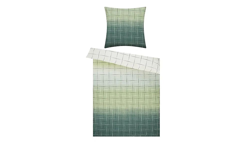 Como Green Renforcé Bettwäsche  Streifen ¦ grün ¦ Maße (cm): B: 135 Bettwar günstig online kaufen