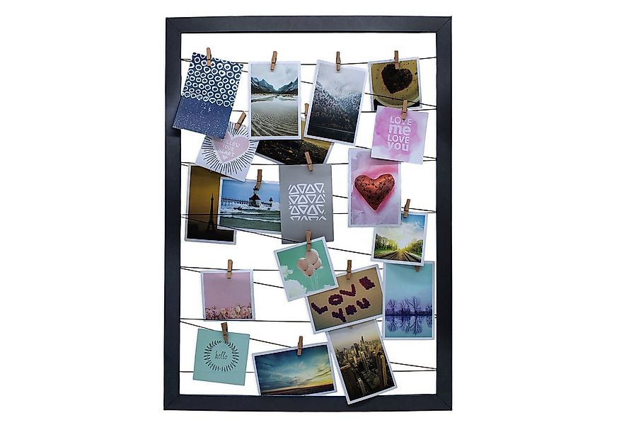 Spetebo Fotohalter Bilderrahmen Fotohalter schwarz - 75 x 55 cm, für 20 Bil günstig online kaufen