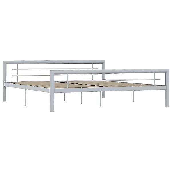 Bettgestell Grau Und Weiß Metall 180 Ã 200 Cm günstig online kaufen