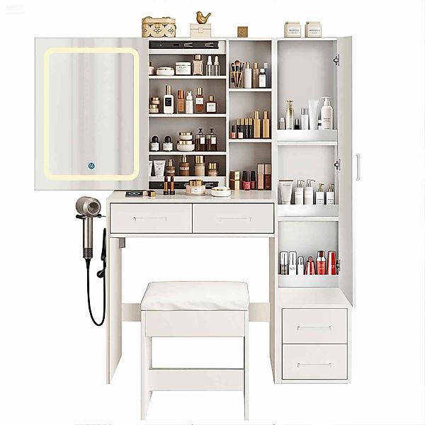 BBG Schminktisch Moderner Schminktisch mit LED-Spiegel, günstig online kaufen