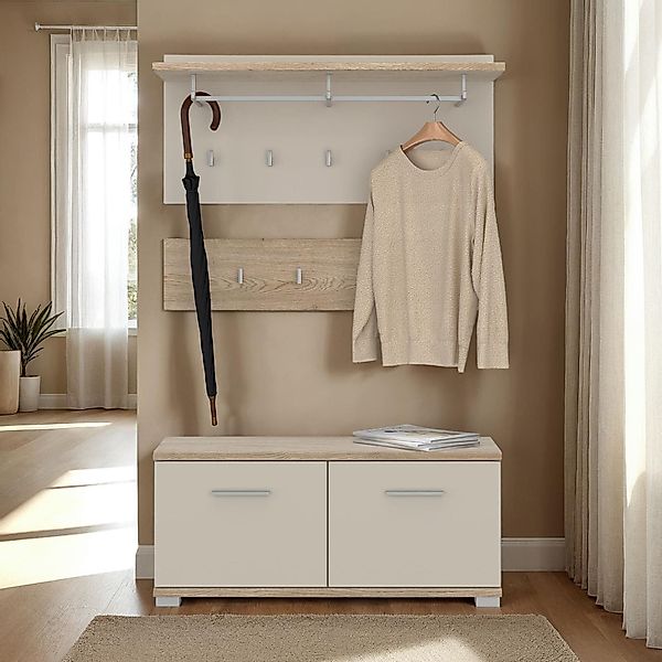 IDIMEX Wandgarderobe BILBAO, Garderobenset Flurgarderobe Sitzbank günstig online kaufen