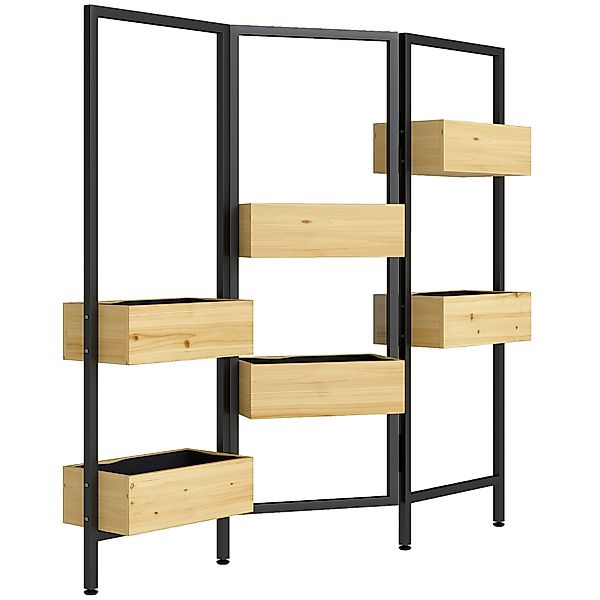 Outsunny Blumenkasten mit Sichtschutz, Hochbeet mit Klappbarem Spalier, 6 P günstig online kaufen