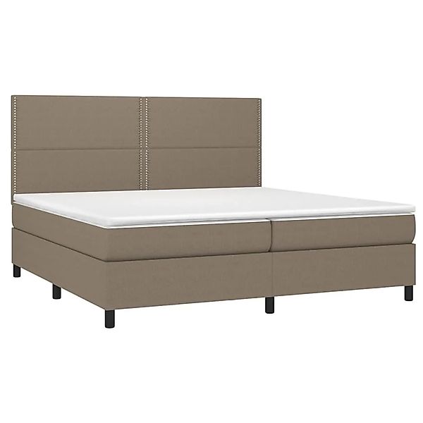 vidaXL Boxspringbett mit Matratze & LED Taupe 200x200 cm Stoff 3134825 günstig online kaufen
