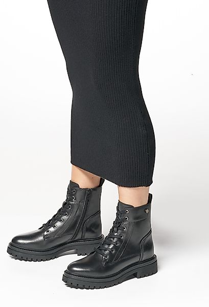 Geox Schnürstiefelette "Geox Stiefelette Glattleder" günstig online kaufen