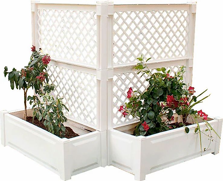 KHW Spalier "aus witterungsbeständigem Kunststoff" 2er-Set Pflanzkästen, 2x günstig online kaufen