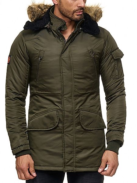 Reslad Winterjacke Herren Jacke mit Fellkapuze günstig online kaufen
