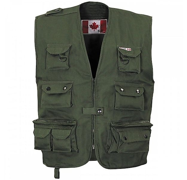 MFH Anglerweste Outdoor Weste, oliv, schwere Ausführung - L große aufgesetz günstig online kaufen