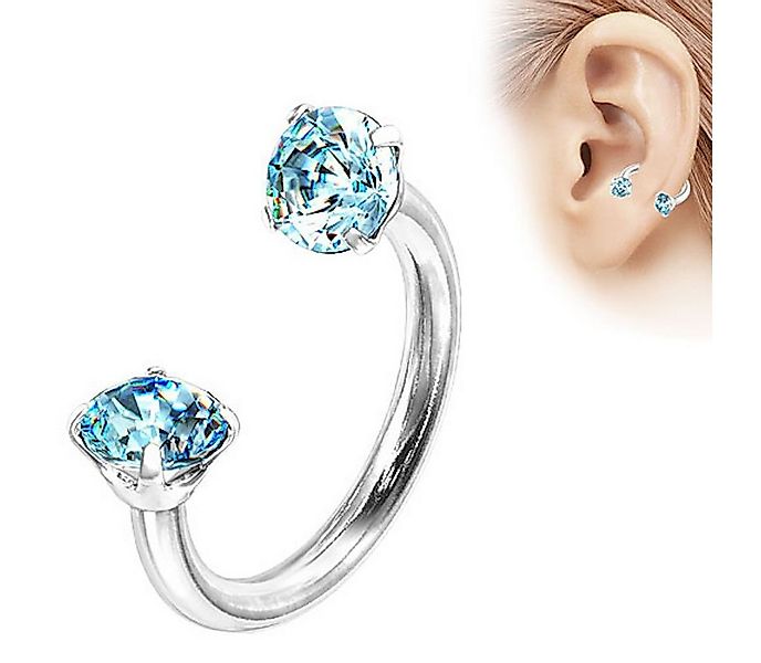 Taffstyle Piercing-Set Lippen Nasen Hufeisen Kristall Kugeln Innengewinde, günstig online kaufen