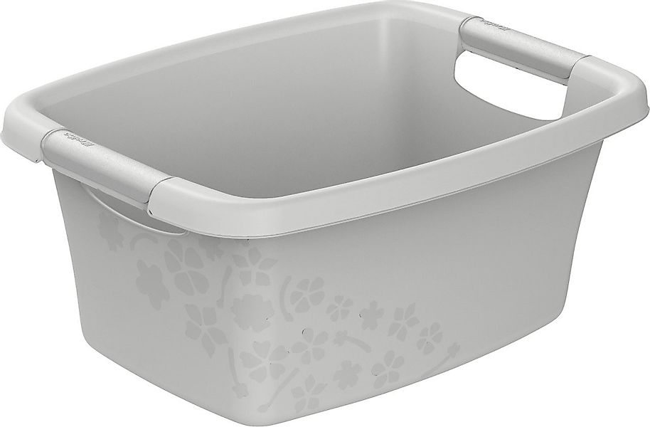 ROTHO Wäschekorb Rotho Wäschewanne Flowers 12 L kühles grau günstig online kaufen