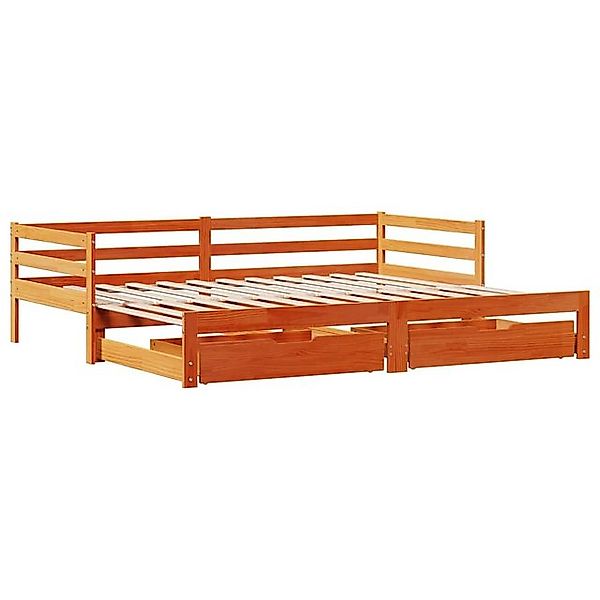 vidaXL Bett, Tagesbett Ausziehbar mit Schubladen 80x200 cm Massivholz Kiefe günstig online kaufen