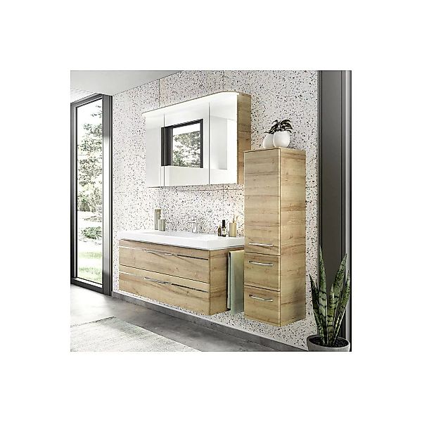 Badezimmermöbel Set mit Seitenschrank in Riviera Eiche quer Nb. BUDVA-66, B günstig online kaufen
