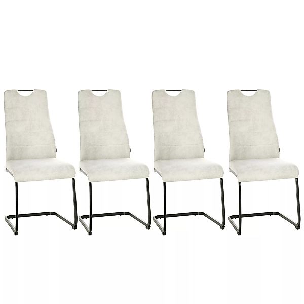 HOMCOM Esszimmerstühle Freischwinger Stuhl 4er Set Küchenstühle Schwingstüh günstig online kaufen