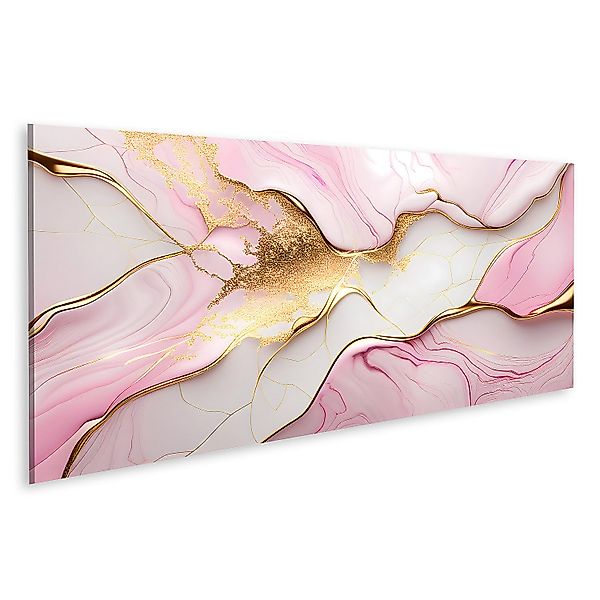 islandburner Leinwandbild Rosa Gold Marmor Abstrakter günstig online kaufen