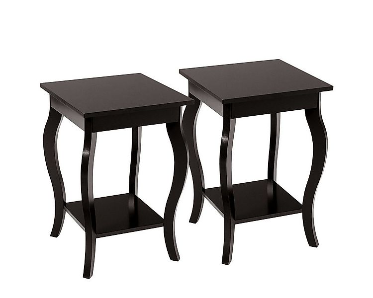 COSTWAY Nachttisch (2-St), mit Ablage, 2 Ebene Beistelltisch Holz, 40x40x60 günstig online kaufen