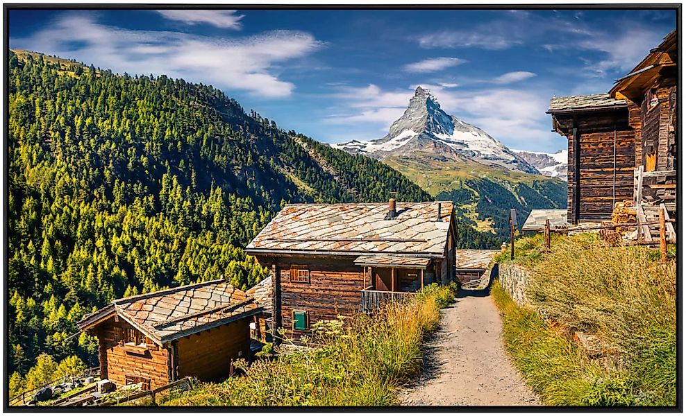 Papermoon Infrarotheizung »Häuser in berg Landschaft«, sehr angenehme Strah günstig online kaufen
