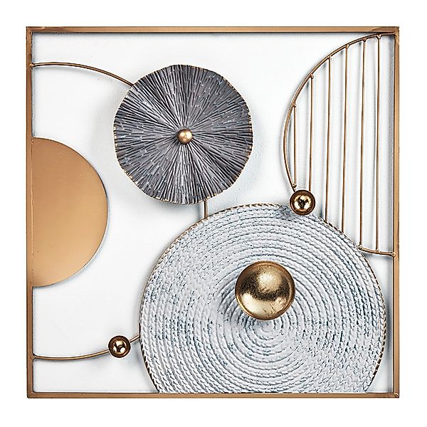 Kobolo Wandbild Metallbild Wanddeko DALIO Metall Gold Kreise günstig online kaufen