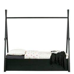 Kinderzimmerbett in Zeltform Schwarz lackiert günstig online kaufen