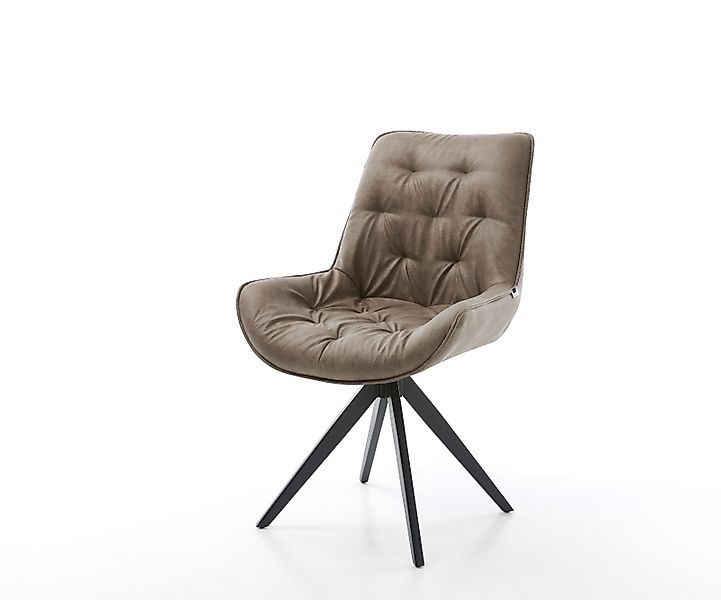 Esszimmerstuhl Taimi-Flex Mikrofaser Taupe Vintage Kreuzgestell kantig Schw günstig online kaufen