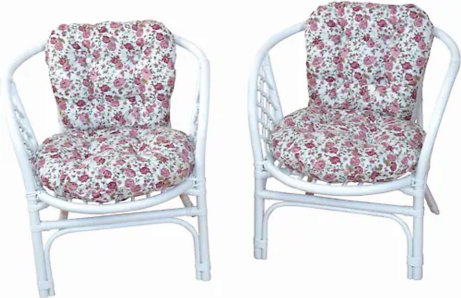 Home affaire Rattanstuhl »Rattansessel«, 2erSet aus Rattan mit Kissenauflag günstig online kaufen