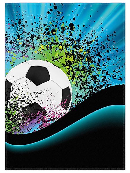 Wallario Teppich Fußball - Design Wellen günstig online kaufen
