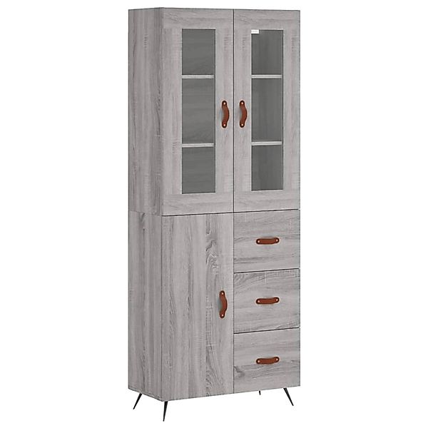 vidaXL Highboard Grau Sonoma 69,5x34x180 cm Holzwerkstoff 3198447 günstig online kaufen
