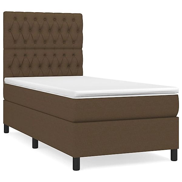 vidaXL Boxspringbett mit Matratze Dunkelbraun 90x200 cm Stoff 3141988 günstig online kaufen