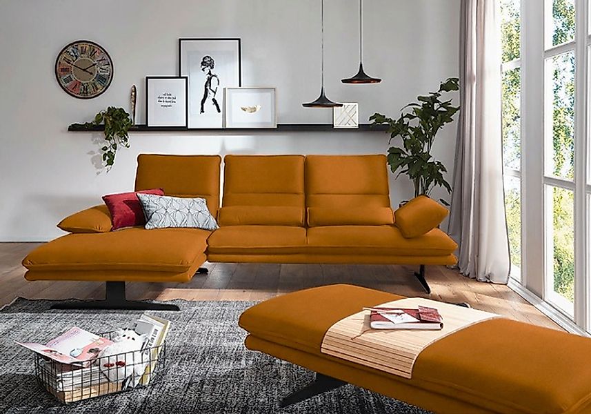W.SCHILLIG Ecksofa »broadway, Designsofa mit tollem Sitzkomfort«, Sitztiefe günstig online kaufen