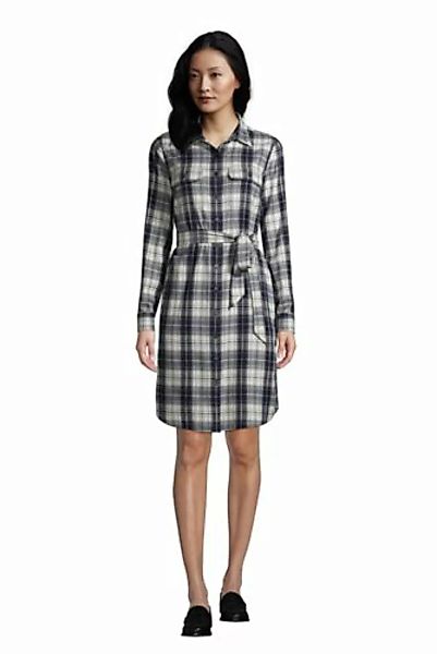 Blusenkleid aus Baumwoll-Flanell, Damen, Größe: 48-50 Normal, Grau, by Land günstig online kaufen