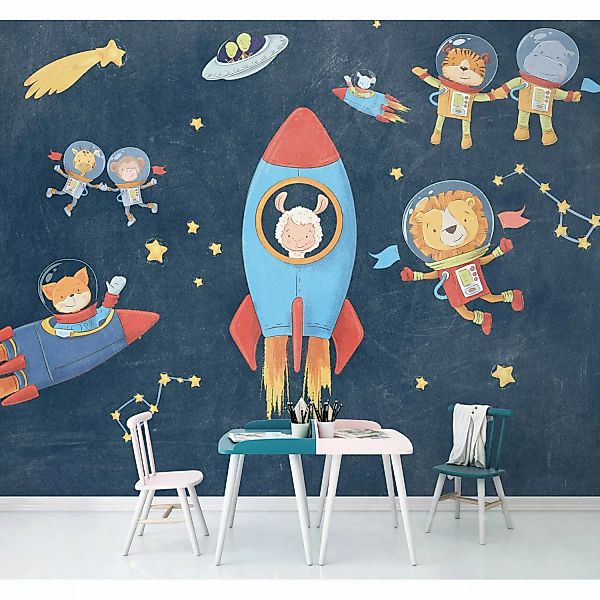 Komar Vliesfototapete Friends in Space 350 cm x 280 cm günstig online kaufen