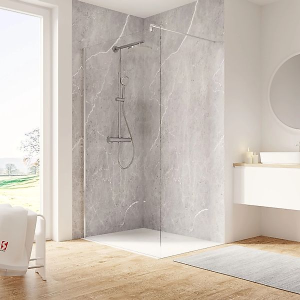 Schulte Duschkabine Walk In Duschwand Garant 2.0 90 x 200 cm Chromoptik günstig online kaufen