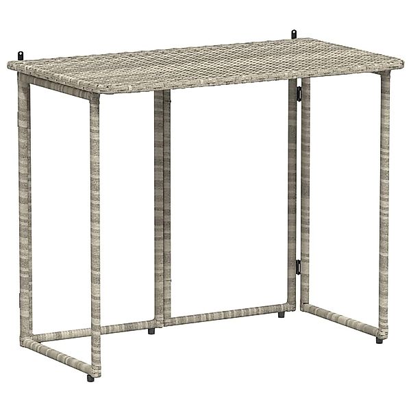 vidaXL Gartentisch Klappbar Hellgrau 90x51x75 cm Poly Rattan 4108258 günstig online kaufen