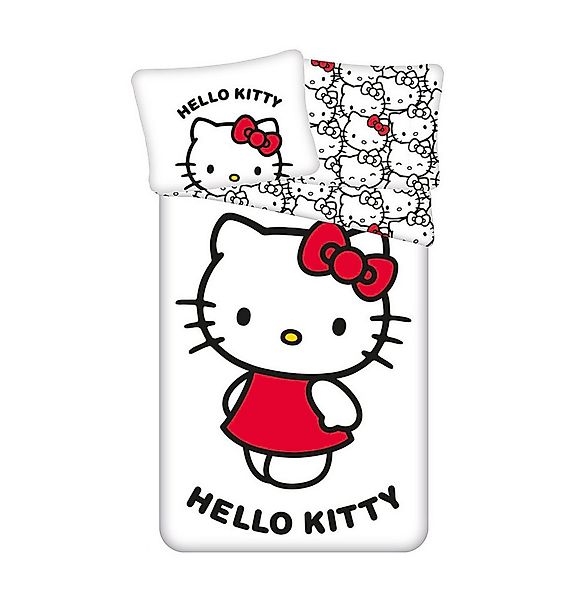Hello Kitty Kinderbettwäsche 140x200 cm mit Kissenbezug 70x90 cm – 100% Bau günstig online kaufen