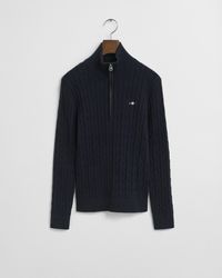 Gant Strickpullover STRETCH COTTON CABLE HALF-ZIP günstig online kaufen