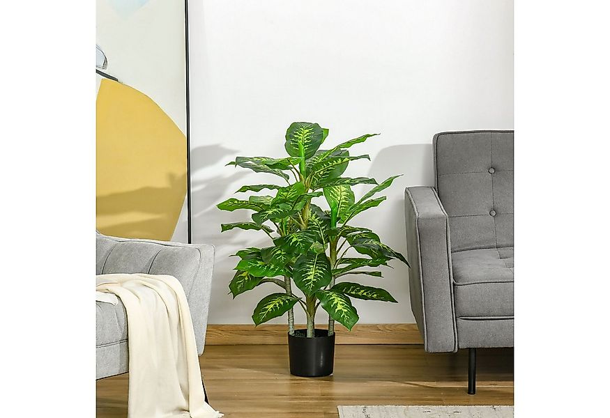 Kunstpflanze Künstliche Pflanze im Topf Kunstbaum wie echt Dieffenbachia, H günstig online kaufen