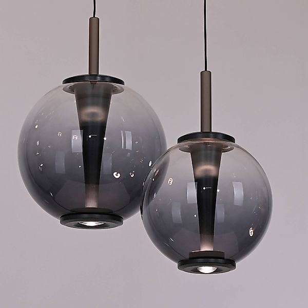 PURE LED-Pendellampe E-Infinity grau/rauchgrau 198 cm,10-flg günstig online kaufen