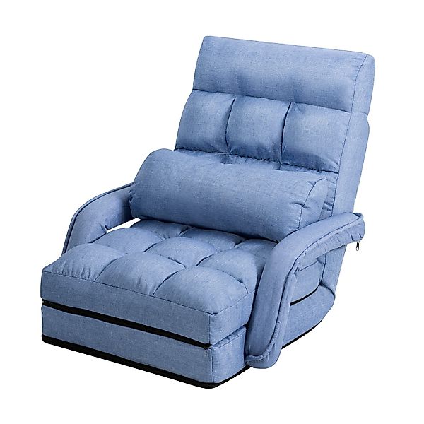 COSTWAY Relaxsessel Liegebett, verstellbar,klappbar,mit Armlehnen&Kissen günstig online kaufen