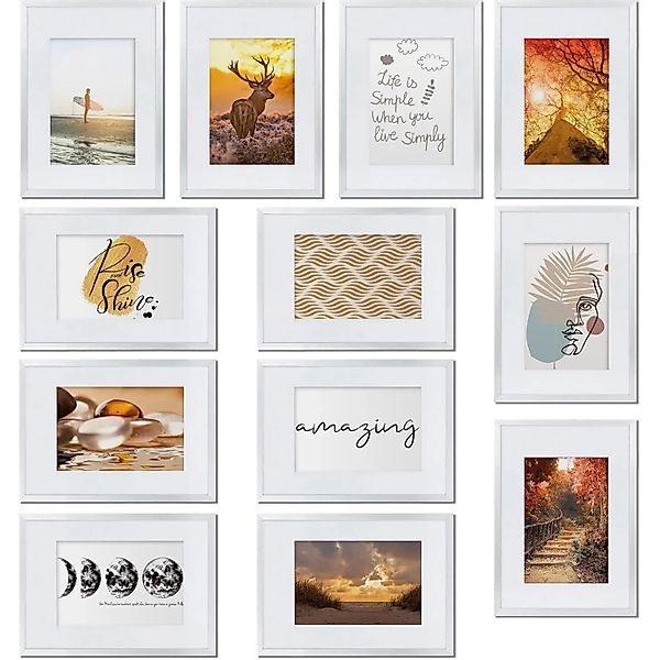 Bomoe Sunlight Bilderrahmen Kunststoff Weiß 12tlg günstig online kaufen