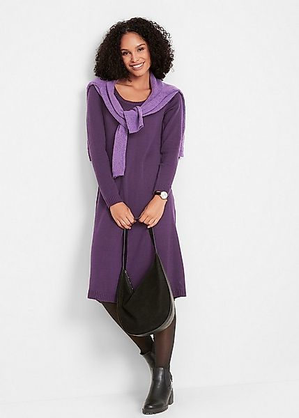 bonprix Strickkleid für den Alltag, aus Baumwolle und Polyacryl, ausgestell günstig online kaufen