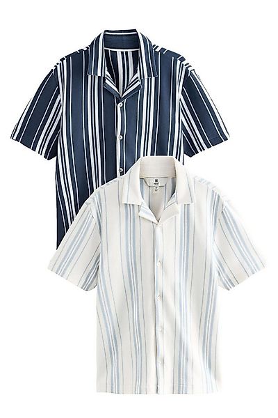 Next Kurzarmhemd Kurzärmelige gestreifte Jersey-Hemden, 2er-Pack (2-tlg) günstig online kaufen