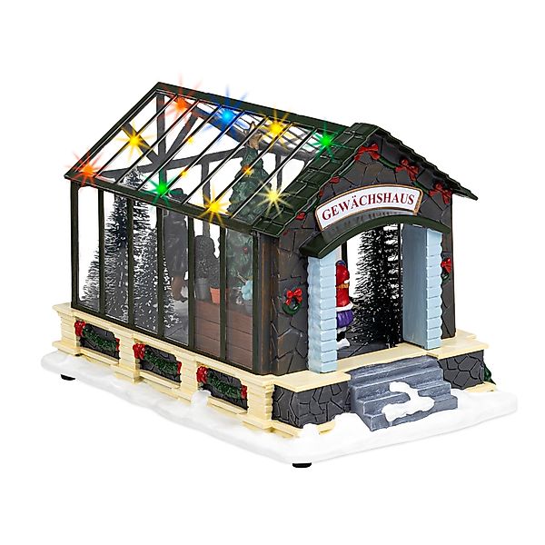 Spetebo Weihnachtsdorf LED Gewächshaus Tischdeko bunt günstig online kaufen