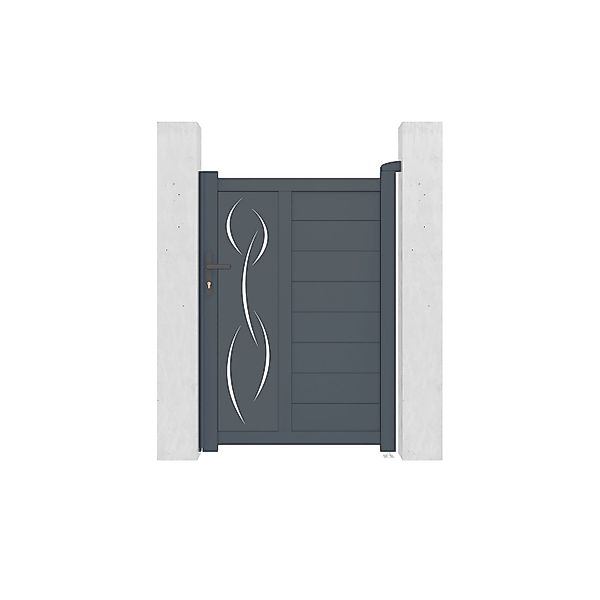 Casanoov Gartentür 1M Life H 140Cm & 2 Alu Pfosten H 166Cm Grau günstig online kaufen